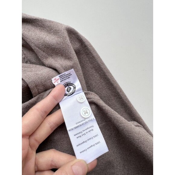 EVERLANE Taupe Melange 100% Organic Cotton Flannel Boyfriend Shirt, Size M - Picture 14 of 16